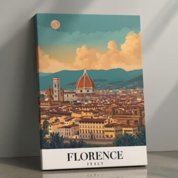Florence Duomo sunset skyline canvas print by Artfy Canvas – Italian travel canvas painting, wall paintings, artwork for wall décor