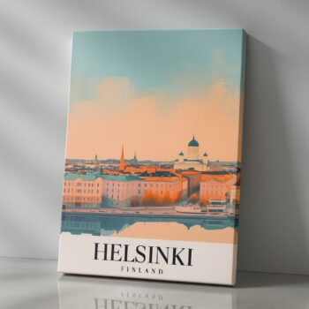 Helsinki Scandinavian skyline canvas print by Artfy Canvas – travel canvas painting, wall paintings, artwork for wall décor