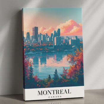 Montreal sunset skyline canvas print by Artfy Canvas – Canadian travel canvas painting, wall paintings, artwork for wall décor