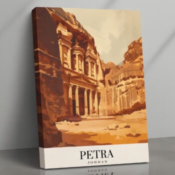 Petra ancient ruins canvas print by Artfy Canvas – vintage travel canvas painting, wall paintings, artwork for wall décor