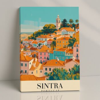 Sintra hillside village canvas print by Artfy Canvas – colorful travel canvas painting, wall paintings, artwork for wall décor
