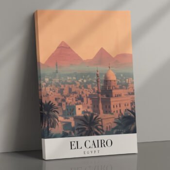 Cairo pyramids skyline canvas print by Artfy Canvas – ancient wonders canvas painting, wall paintings, artwork for wall décor