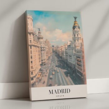 Madrid historic street canvas print by Artfy Canvas – Spanish travel canvas painting, wall paintings, artwork for wall décor