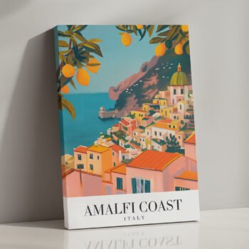 Amalfi Coast village canvas print by Artfy Canvas – seaside travel canvas painting, wall paintings, artwork for wall décor