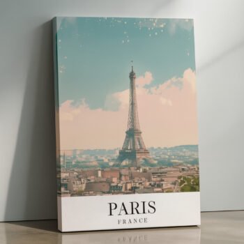 Paris Eiffel Tower skyline canvas print by Artfy Canvas – iconic travel canvas painting, wall paintings, artwork for wall décor