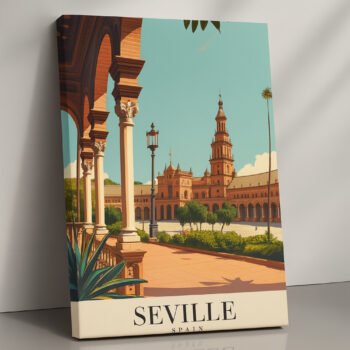 Seville Moorish architecture canvas print by Artfy Canvas – cultural travel canvas painting, wall paintings, artwork for wall décor