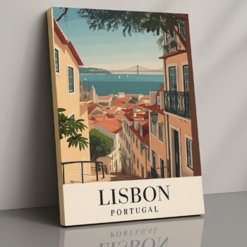 Lisbon tram streets canvas print by Artfy Canvas – European travel canvas painting, wall paintings, artwork for wall décor