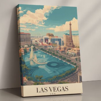 Las Vegas neon skyline canvas print by Artfy Canvas – modern travel canvas painting, wall paintings, artwork for wall décor
