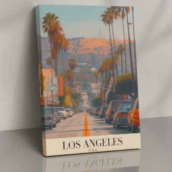 Los Angeles sunset skyline canvas print by Artfy Canvas – modern canvas painting, wall paintings, artwork for wall décor