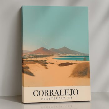 Corralejo Fuerteventura coastal canvas print by Artfy Canvas – tropical travel canvas painting, wall paintings, artwork for wall décor