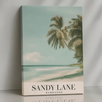 Sandy Lane Barbados coastal canvas print by Artfy Canvas – tropical travel canvas painting, wall paintings, artwork for wall décor