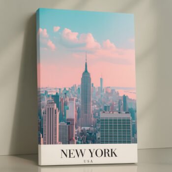New York Empire State skyline canvas print by Artfy Canvas – modern cityscape canvas painting, wall paintings, artwork for wall décor