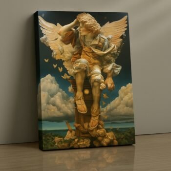 Angel of Reverie Renaissance inspired canvas print by Artfy Canvas – classical portrait canvas painting, wall paintings, artwork for wall décor