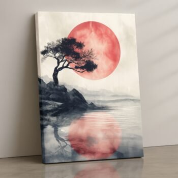 Solstice Tranquil Tree minimalist zen canvas print by Artfy Canvas – peaceful abstract canvas painting, wall paintings, artwork for wall décor