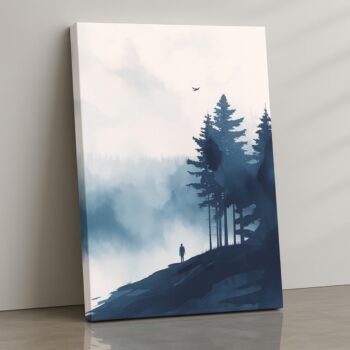 Solitude Pines misty forest canvas print by Artfy Canvas – woodland nature canvas painting, wall paintings, artwork for wall décor