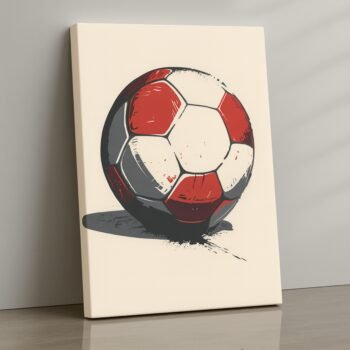 Verdant Mirage soccer ball canvas print by Artfy Canvas – sports abstract canvas painting, wall paintings, artwork for wall décor