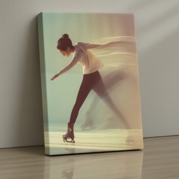 Seraphic Tides ice skater canvas print by Artfy Canvas – sports abstract canvas painting, wall paintings, artwork for wall décor