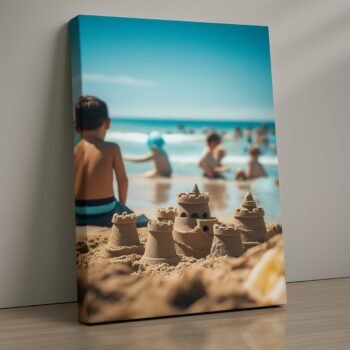 Moon Gate sandcastle beach canvas print by Artfy Canvas – coastal landscape canvas painting, wall paintings, artwork for wall décor