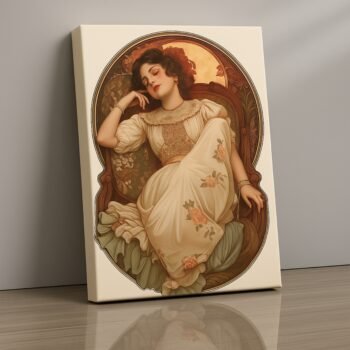 Nouveaura Art Nouveau portrait canvas print by Artfy Canvas – vintage style canvas painting, wall paintings, artwork for wall décor