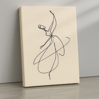 Poised Elegance minimal ballet canvas print by Artfy Canvas – modern dance line art canvas painting, wall paintings, artwork for wall décor