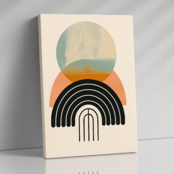 Coastal Geometry modern horizon canvas print by Artfy Canvas – geometric landscape canvas painting, wall paintings, artwork for wall décor