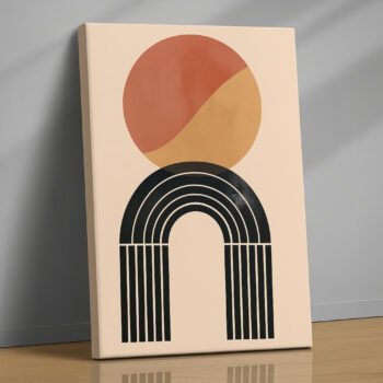 Golden Archway retro modern canvas print by Artfy Canvas – abstract mid-century canvas painting, wall paintings, artwork for wall décor