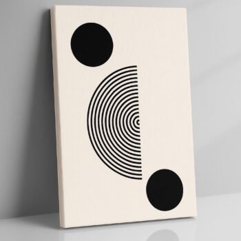 Symmetry Eclipse monochrome abstract canvas print by Artfy Canvas – minimal black & white canvas painting, wall paintings, artwork for wall décor