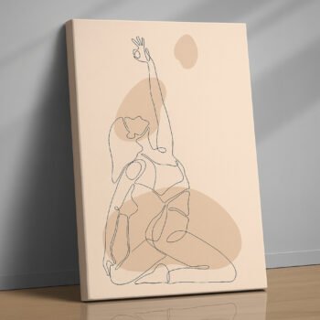Graceful Reach yoga inspired canvas print by Artfy Canvas – minimalist wellness canvas painting, wall paintings, artwork for wall décor