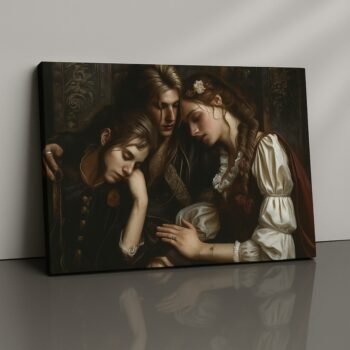 Cognitive Embrace renaissance-style emotional canvas print by Artfy Canvas – intimate portrait painting for home décor