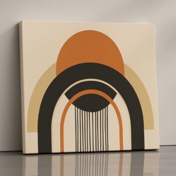 Cascade Core layered arc abstract canvas print by Artfy Canvas – earthy modern wall décor