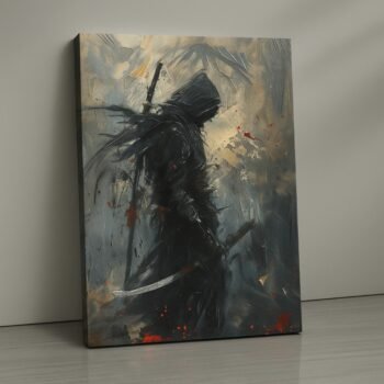 Shadow Reaper fantasy gaming canvas print by Artfy Canvas – dark warrior canvas painting, wall paintings, artwork for wall décor