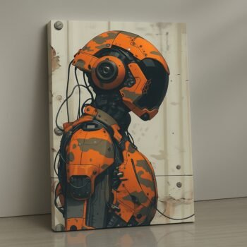 Mech Sentinel military sci-fi canvas print by Artfy Canvas – futuristic mech warrior canvas painting, wall paintings, artwork for wall décor