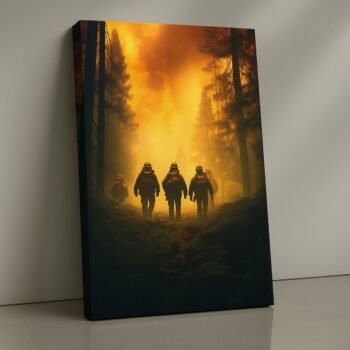 Ember Watch firefighter tribute canvas print by Artfy Canvas – heroic service canvas painting, wall paintings, artwork for wall décor