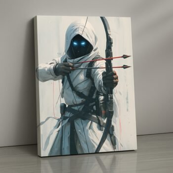 Phantom Archer minimalist samurai archer canvas print by Artfy Canvas – Japanese warrior canvas painting, wall paintings, artwork for wall décor