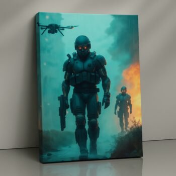 Storm Unit futuristic soldiers canvas print by Artfy Canvas – sci-fi military canvas painting, wall paintings, artwork for wall décor