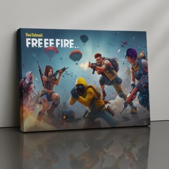 Battle Drop action canvas print with warriors parachuting into chaos