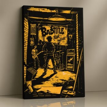Silent Riot rebellious abstract canvas print – edgy grunge décor