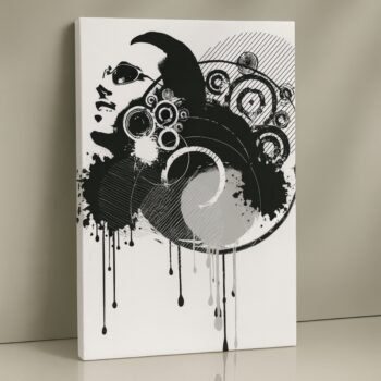 Monochrome Beats monochrome music canvas print – modern abstract décor