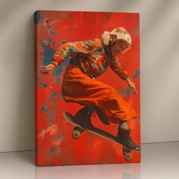 Rebel on Wheels skater canvas print – bold rebellious artwork