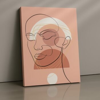 Echo Face minimalistic portrait canvas print by Artfy Canvas – abstract face canvas painting, wall paintings, artwork for wall décor