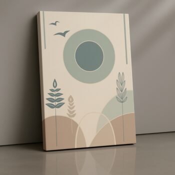 Morning Rise minimalistic nature canvas print by Artfy Canvas – sunrise abstract canvas painting, wall paintings, artwork for wall décor