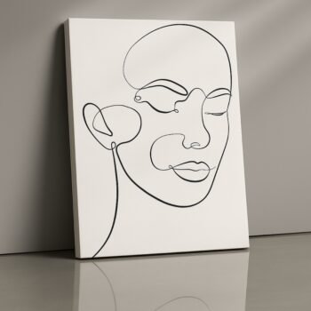 Quiet Line minimalistic portrait canvas print by Artfy Canvas – abstract line art canvas painting, wall paintings, artwork for wall décor
