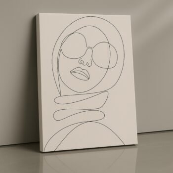 Urban Grace minimalistic portrait canvas print by Artfy Canvas – modern face line art canvas painting, wall paintings, artwork for wall décor