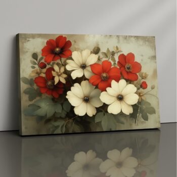 Petal Reverie floral blossom canvas print by Artfy Canvas – romantic flower wall art, premium stretched painting