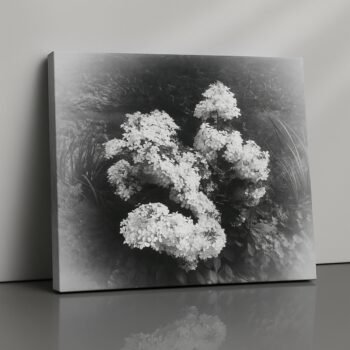 Ghost Bloom minimalist twilight blossom canvas print by Artfy Canvas – subtle floral wall painting décor