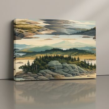 Granite Horizon mountain landscape canvas print by Artfy Canvas – rugged peaks wall art