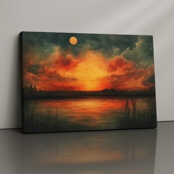 Ember Skies sunset canvas print by Artfy Canvas – fiery twilight wall painting for modern décor