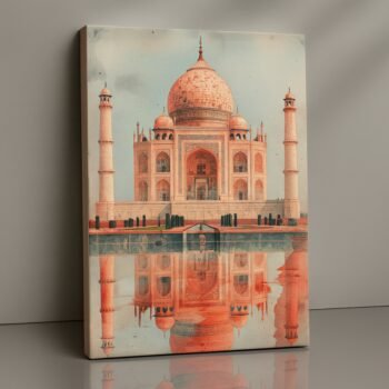Eternal Monument Taj Mahal canvas print, symbol of eternal love and heritage, perfect for Indian home décor