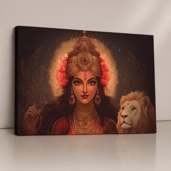 Goddess Durga shakti power wall art canvas print.