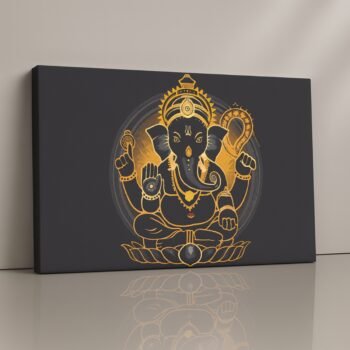 Golden temple reflections spiritual canvas wall art.